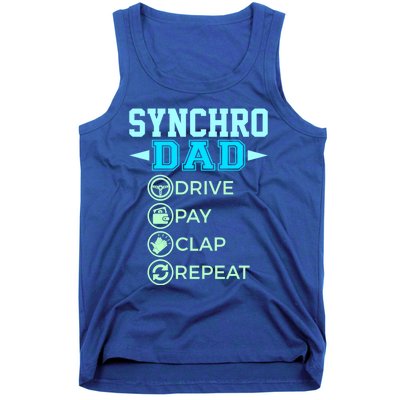 Synchro Dad Drive Pay Clap Repeat Synchronized Swimming Dad Gift Tank Top