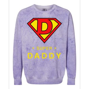 Super Daddy Dad Is My Hero Fathers Day Colorblast Crewneck Sweatshirt