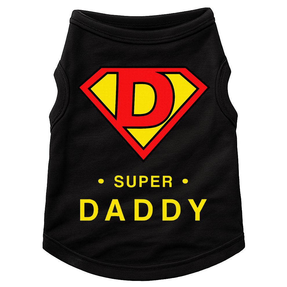 Super Daddy Dad Is My Hero Fathers Day Doggie Tank