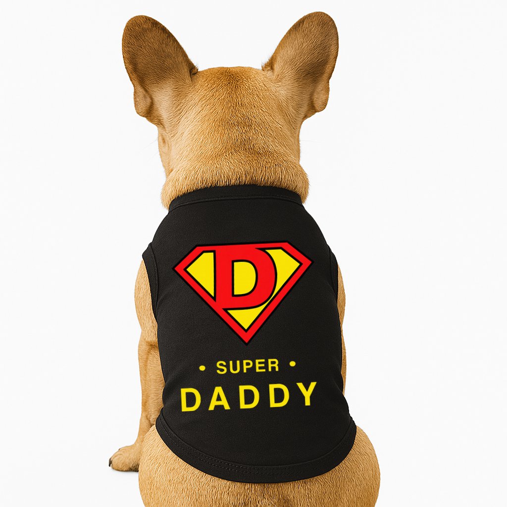 Super Daddy Dad Is My Hero Fathers Day Doggie Tank