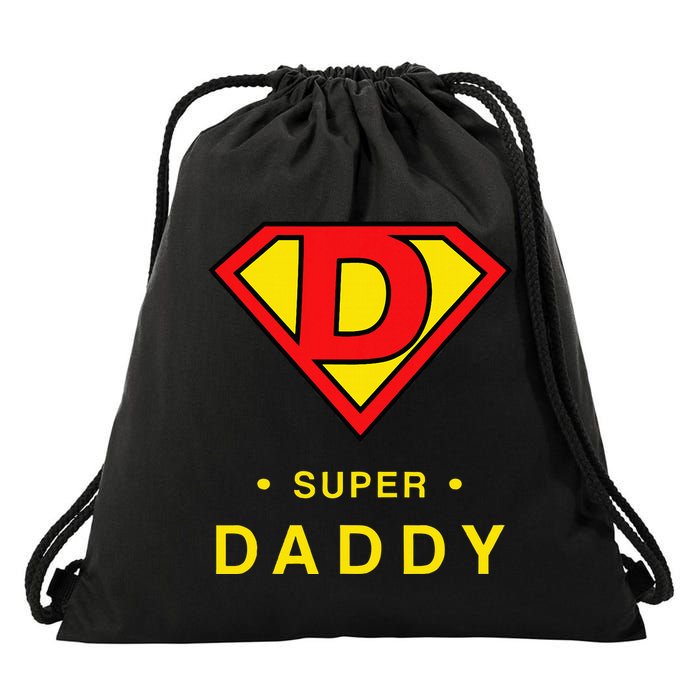 Super Daddy Dad Is My Hero Fathers Day Drawstring Bag
