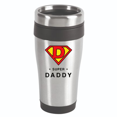 Super Daddy Dad Is My Hero Fathers Day 16oz Travel Tumbler