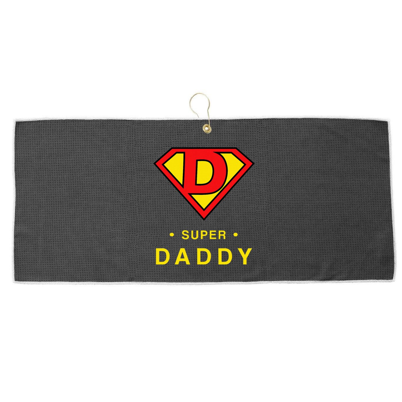 Super Daddy Dad Is My Hero Fathers Day Large Microfiber Waffle Golf Towel