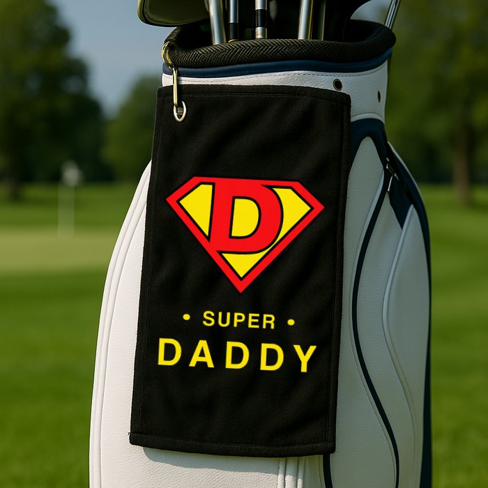 Super Daddy Dad Is My Hero Fathers Day Golf Towel