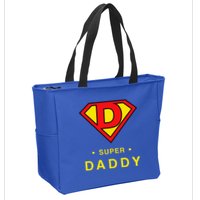 Super Daddy Dad Is My Hero Fathers Day Zip Tote Bag