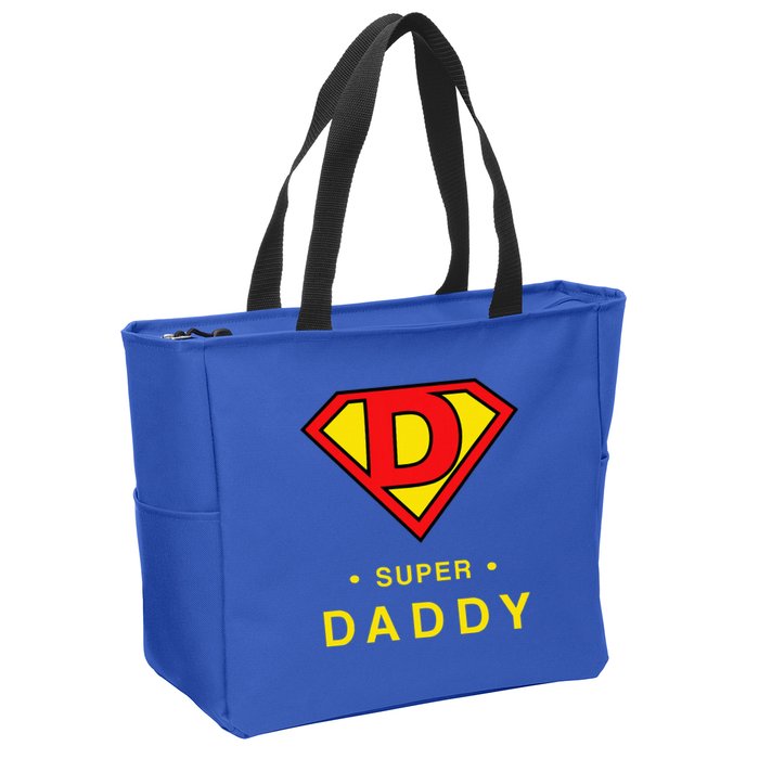 Super Daddy Dad Is My Hero Fathers Day Zip Tote Bag