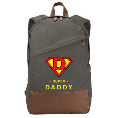 Super Daddy Dad Is My Hero Fathers Day Cotton Canvas Backpack
