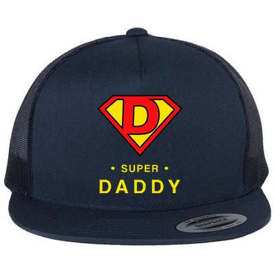 Super Daddy Dad Is My Hero Fathers Day Flat Bill Trucker Hat