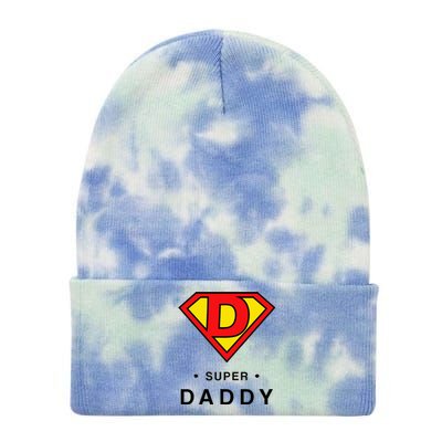 Super Daddy Dad Is My Hero Fathers Day Tie Dye 12in Knit Beanie