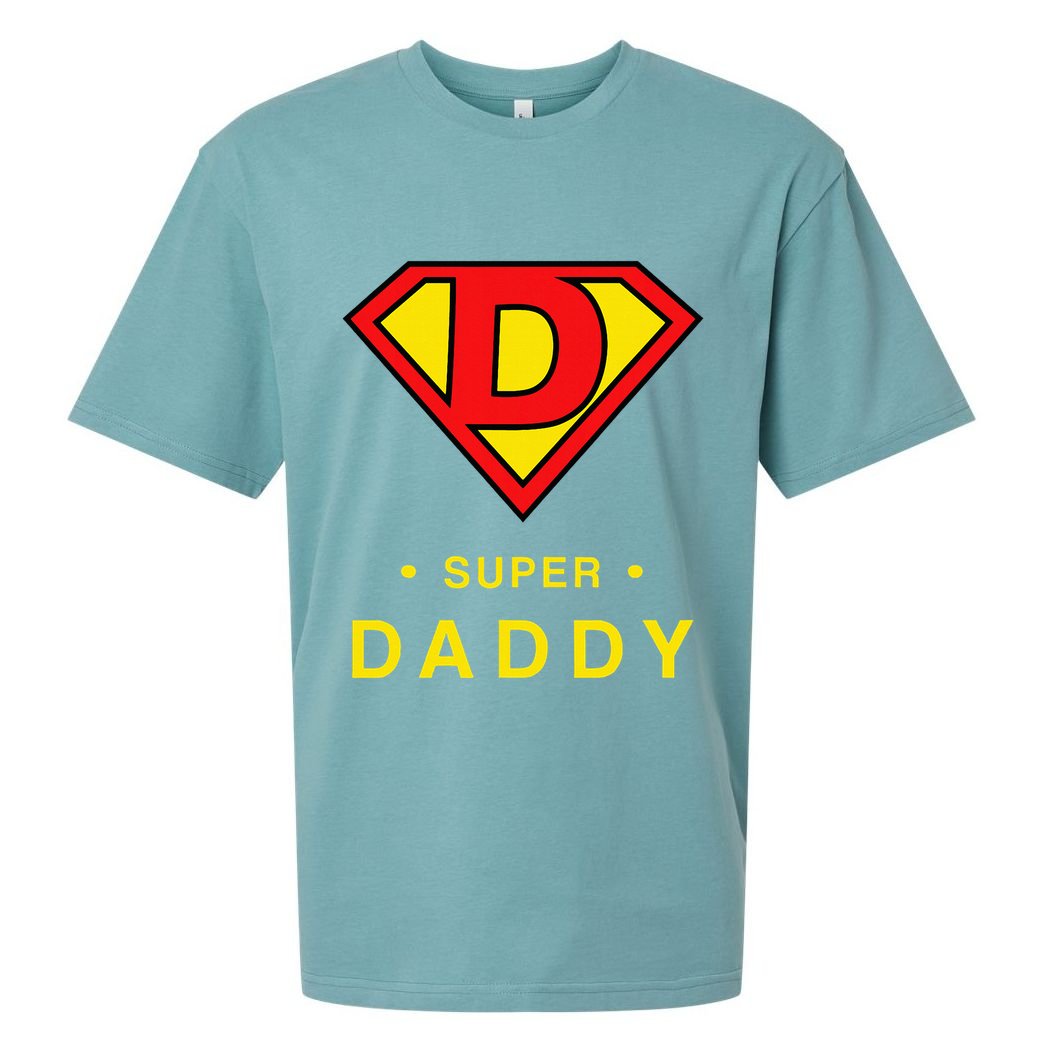 Super Daddy Dad Is My Hero Fathers Day Sueded Cloud Jersey T-Shirt
