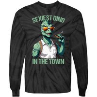 Sexiest Dino Dad T Rex Daddy Saurus Dinosaur Fathers Day Tie-Dye Long Sleeve Shirt