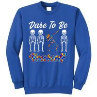 Skeleton Dabbing Dare To Be Yourself Funny Autism Gift Sweatshirt