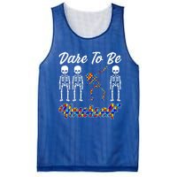 Skeleton Dabbing Dare To Be Yourself Funny Autism Gift Mesh Reversible Basketball Jersey Tank