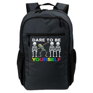 Skeleton Dabbing Dare To Be Yourself Funny Autism Funny Gift Daily Commute Backpack