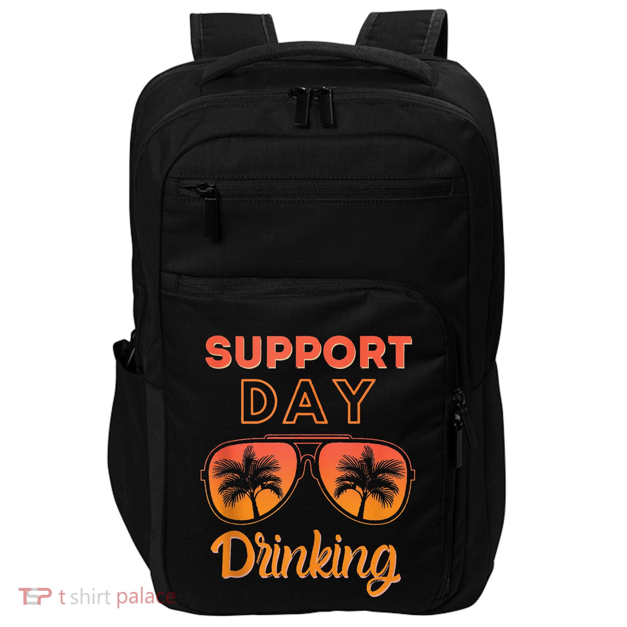 Support Day Drinking Funny Summer Beach Vacation Impact Tech Backpack