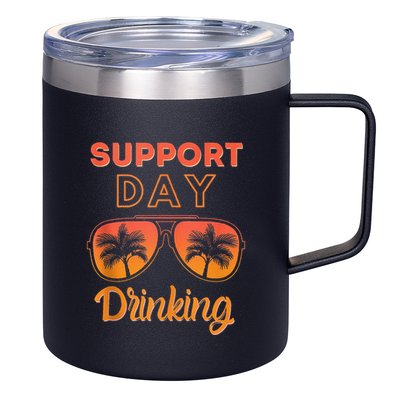 Support Day Drinking Funny Summer Beach Vacation 12oz Stainless Steel Coffee Mug