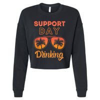 Support Day Drinking Funny Summer Beach Vacation Cropped Pullover Crew