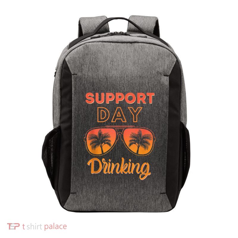 Support Day Drinking Funny Summer Beach Vacation Vector Backpack