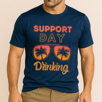 Support Day Drinking Funny Summer Beach Vacation Cooling Performance Crew T-Shirt