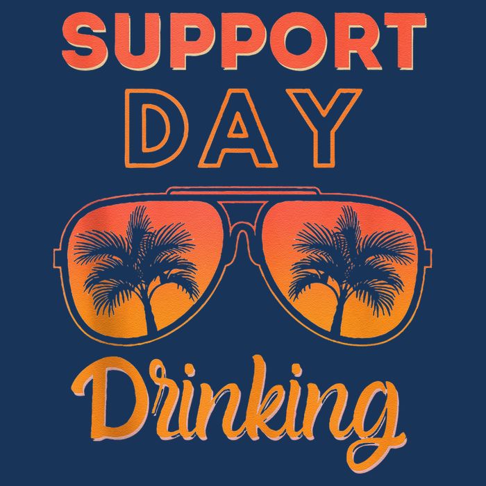 Support Day Drinking Funny Summer Beach Vacation Cooling Performance Crew T-Shirt