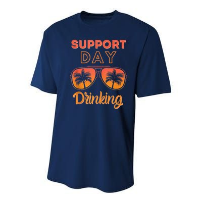 Support Day Drinking Funny Summer Beach Vacation Youth Performance Sprint T-Shirt