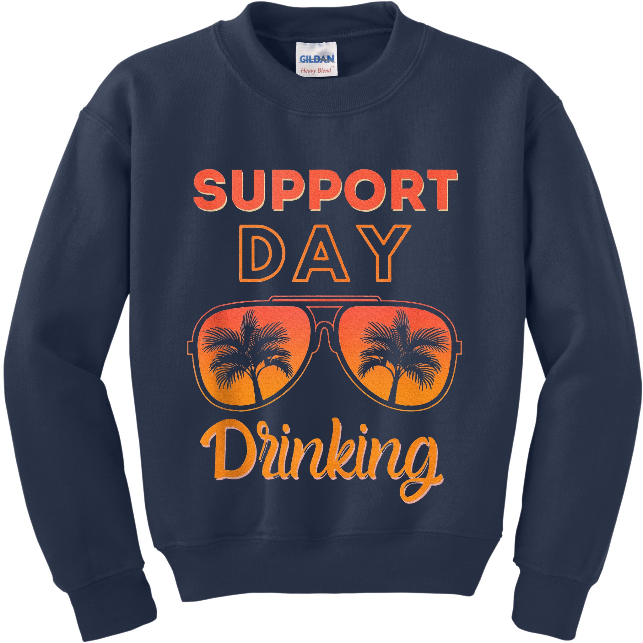 Support Day Drinking Funny Summer Beach Vacation Kids Sweatshirt