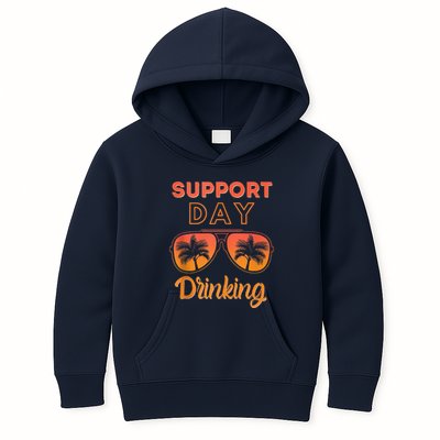 Support Day Drinking Funny Summer Beach Vacation Kids Hoodie