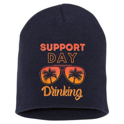Support Day Drinking Funny Summer Beach Vacation Short Acrylic Beanie