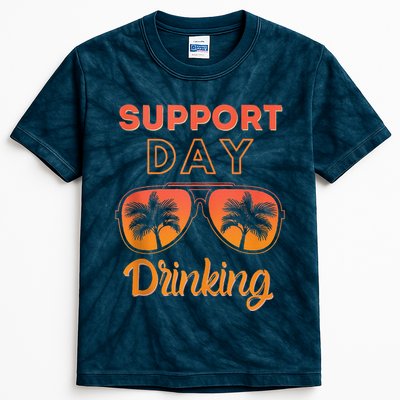 Support Day Drinking Funny Summer Beach Vacation Kids Tie-Dye T-Shirt