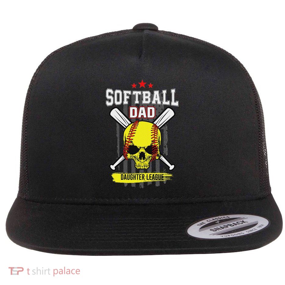 Softball Dad Daughter League Flat Bill Trucker Hat
