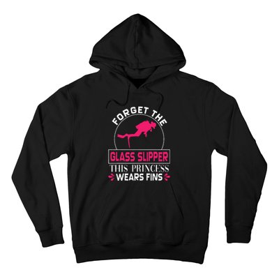 Scuba Diving Diver Forget Glass Slipper Princess Fins Hoodie