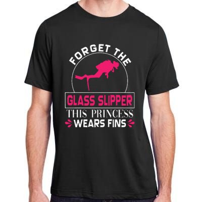 Scuba Diving Diver Forget Glass Slipper Princess Fins Adult ChromaSoft Performance T-Shirt