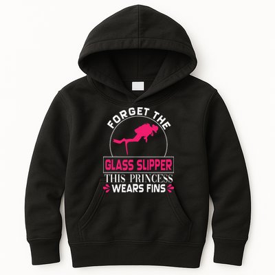 Scuba Diving Diver Forget Glass Slipper Princess Fins Kids Hoodie