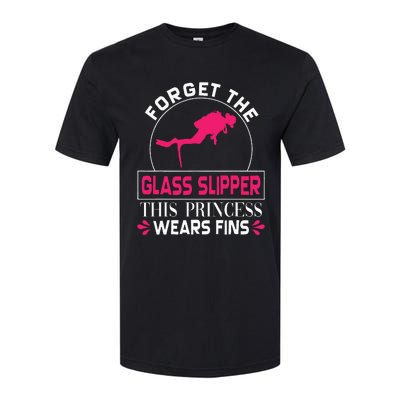 Scuba Diving Diver Forget Glass Slipper Princess Fins Softstyle CVC T-Shirt