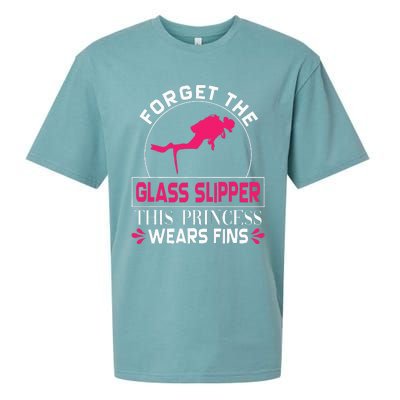 Scuba Diving Diver Forget Glass Slipper Princess Fins Sueded Cloud Jersey T-Shirt