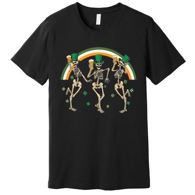 Skeleton Dancing Drink St PatrickS Day Premium T-Shirt