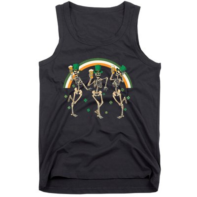 Skeleton Dancing Drink St PatrickS Day Tank Top