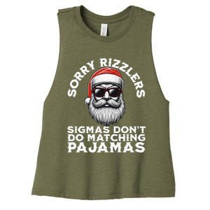 Sigmas DonT Do Matching Pajamas Christmas Santa Sigma Women's Racerback Cropped Tank