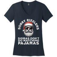 Sigmas DonT Do Matching Pajamas Christmas Santa Sigma Women's V-Neck T-Shirt