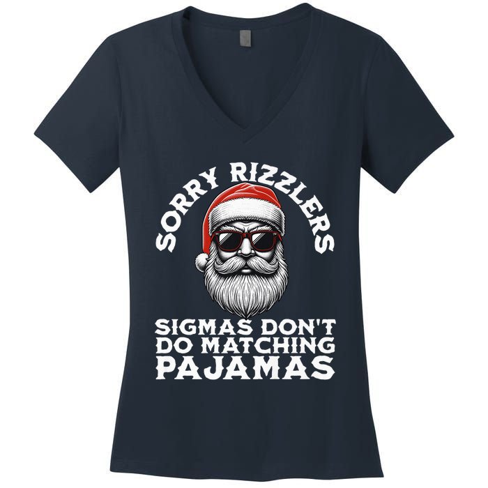 Sigmas DonT Do Matching Pajamas Christmas Santa Sigma Women's V-Neck T-Shirt