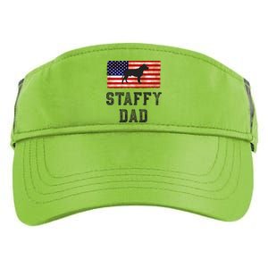 Staffy Dad Distressed American Flag Dog Lovers Gift Adult Drive Performance Visor