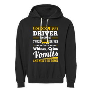 School District Drivers Yellow Shuttle Bus Drivers Gifts Garment-Dyed Fleece Hoodie