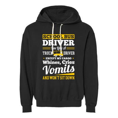 School District Drivers Yellow Shuttle Bus Drivers Gifts Garment-Dyed Fleece Hoodie