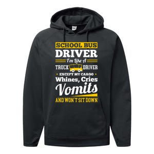 School District Drivers Yellow Shuttle Bus Drivers Gifts Performance Fleece Hoodie