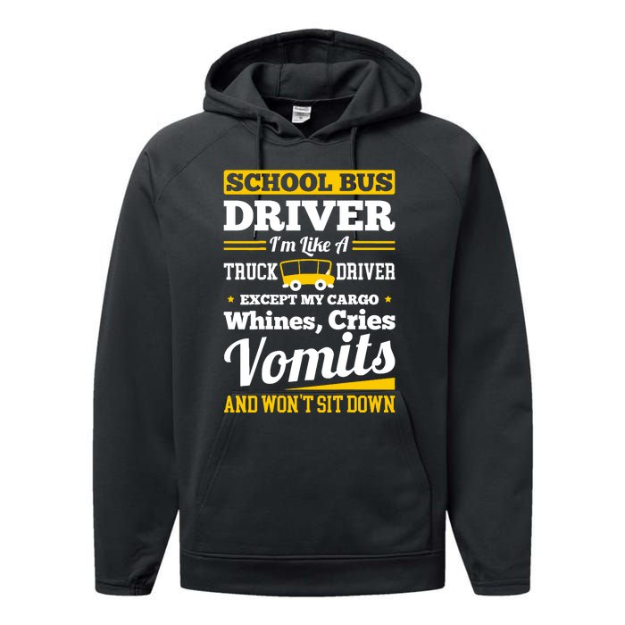 School District Drivers Yellow Shuttle Bus Drivers Gifts Performance Fleece Hoodie