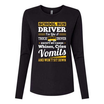 School District Drivers Yellow Shuttle Bus Drivers Gifts Womens Cotton Relaxed Long Sleeve T-Shirt