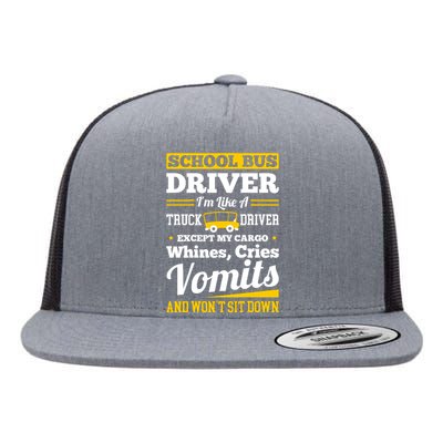 School District Drivers Yellow Shuttle Bus Drivers Gifts Flat Bill Trucker Hat