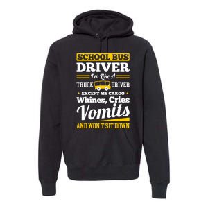 School District Drivers Yellow Shuttle Bus Drivers Gifts Premium Hoodie