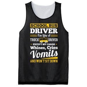 School District Drivers Yellow Shuttle Bus Drivers Gifts Mesh Reversible Basketball Jersey Tank