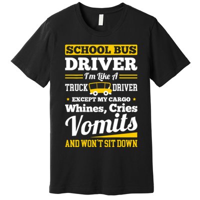 School District Drivers Yellow Shuttle Bus Drivers Gifts Premium T-Shirt